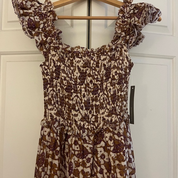 NWT Love the Label Printed Maxi Dress with Ruffle Straps - Picture 2 of 6
